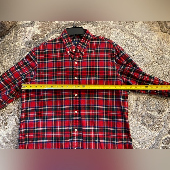 Ralph Lauren Plaid Cotton Button Down Mens Large Red Green Christmas Lumberjack - Picture 10 of 10